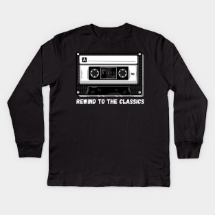 Old Music Casette Tape Kids Long Sleeve T-Shirt